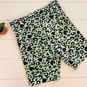 Forever 21 Mint Green Multi Leopard Print Biker Shorts